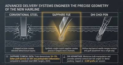 Sapphire FUE vs DHI: How Delivery Systems Change the Hairline